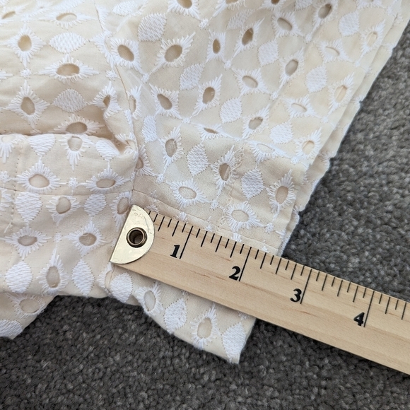 Zara cream beige shorts with cutwork embroidery size Medium Bohemian Cottagecore - Picture 7 of 16